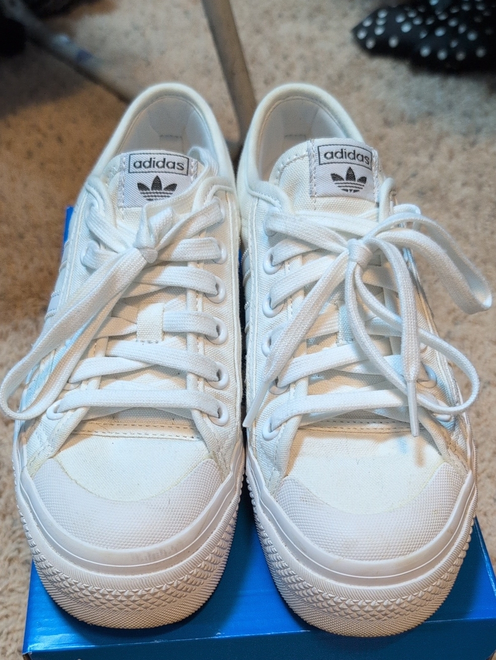 Women's adidas Nizza Platform In Triple White - Sz 7